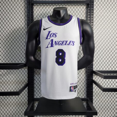 Camisa Regata NBA Los Angeles Lakers - Branca/Roxa - #8 Bryant - 23/24