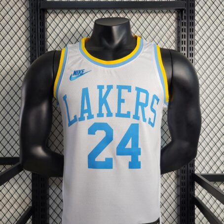 Camisa Regata NBA Los Angeles Lakers – Branca/Azul – #24 Bryant – 23/24 - Imagem 2