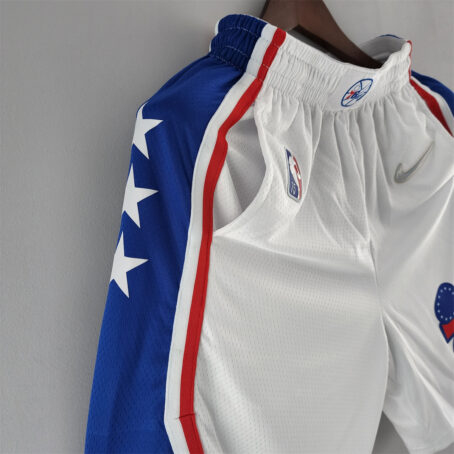 Short NBA Philadelphia 76ers - Branco/Azul - 75 anos - Imagem 6