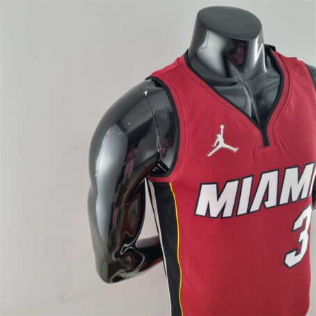 Camisa Regata NBA Miami Heat – Vermelha – #3 Wade – 75 Anos - Imagem 5