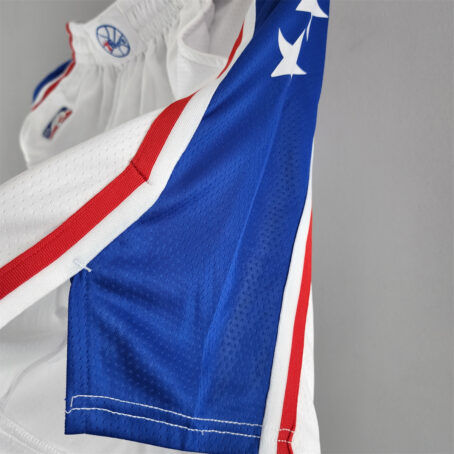 Short NBA Philadelphia 76ers - Branco/Azul - 75 anos - Imagem 7