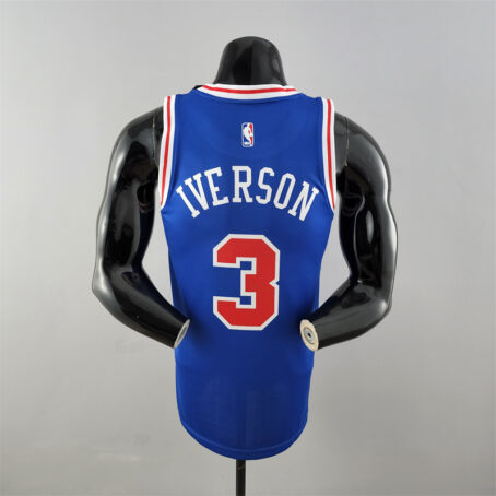 Camisa Regata NBA Philadelphia 76ers – Azul – #3 Iverson – Retro - Imagem 8