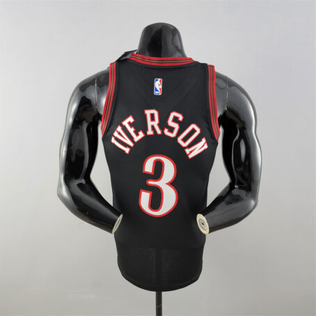 Camisa Regata NBA Philadelphia 76ers – Preta – #3 Iverson – Retro - Imagem 8