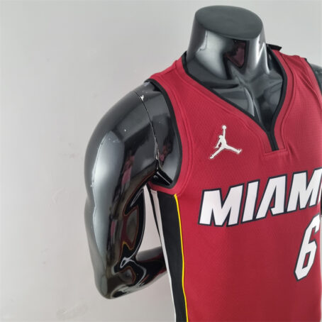 Camisa Regata NBA Miami Heat – Vermelha – #6 James – 75 Anos - Imagem 5