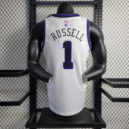 Camisa Regata NBA Los Angeles Lakers - Branca/Roxa - #1 Russell - 23/24 - Imagem 8