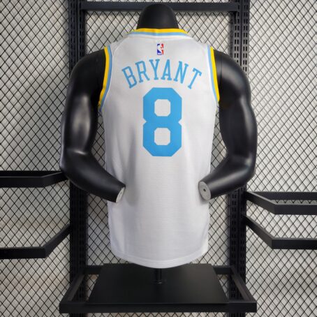 Camisa Regata NBA Los Angeles Lakers – Branca/Azul – #8 Bryant – 23/24 - Imagem 8