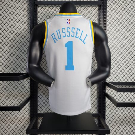 Camisa Regata NBA Los Angeles Lakers – Branca/Azul – #1 Russell – 23/24 - Imagem 8