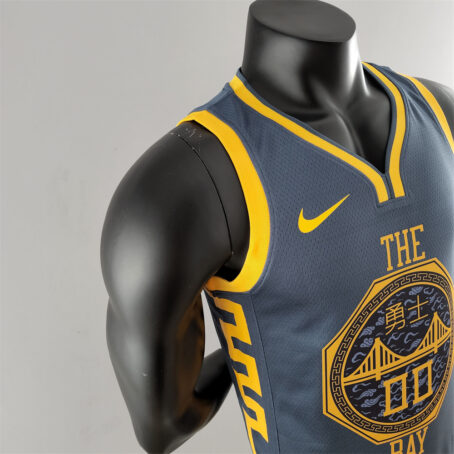 Camisa Regata NBA Golden State Warriors – Cinza – #00 Kuminga - 2018 - Imagem 6