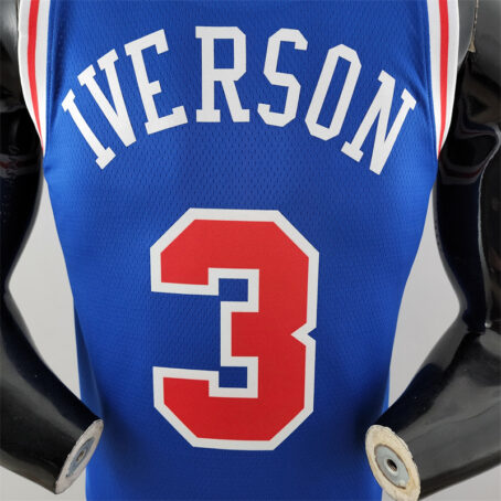 Camisa Regata NBA Philadelphia 76ers – Azul – #3 Iverson – Retro - Imagem 7