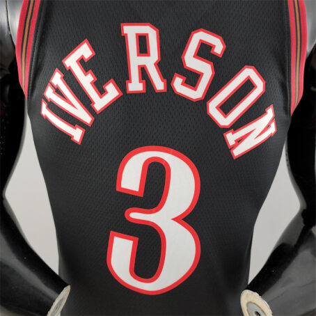 Camisa Regata NBA Philadelphia 76ers – Preta – #3 Iverson – Retro - Imagem 7