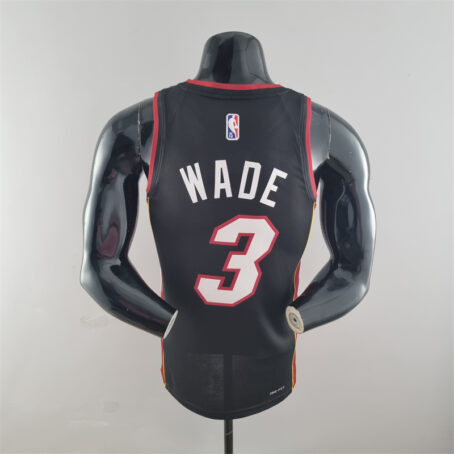 Camisa Regata NBA Miami Heat – Preta – #3 Wade – 75 Anos - Imagem 9