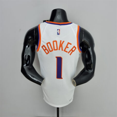 Camisa Regata NBA Phoenix Suns – Branca – #1 Booker – 75 Anos - Imagem 9
