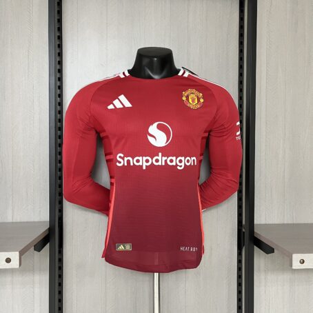 Camisa Manchester United Longa - Modelo Jogador - Vermelha - 24/25