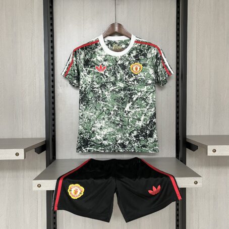 Camisa Manchester United - Infantil - Verde Pre Jogo - 24/25