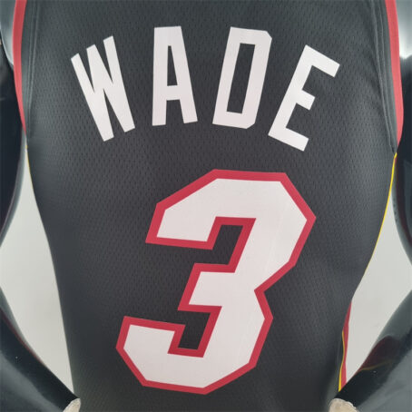 Camisa Regata NBA Miami Heat – Preta – #3 Wade – 75 Anos - Imagem 8