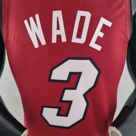 Camisa Regata NBA Miami Heat – Vermelha – #3 Wade – 75 Anos - Imagem 8