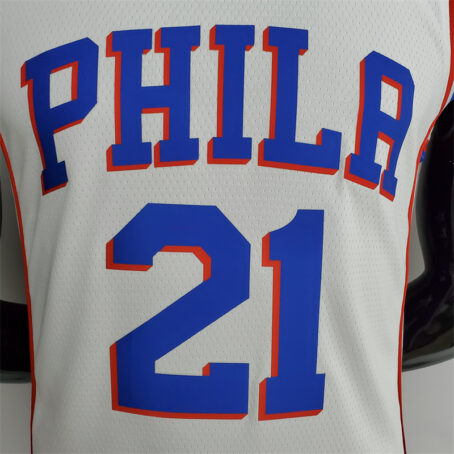 Camisa Regata NBA Philadelphia 76ers – Branca – #21 Embiid – 75 Anos - Imagem 2
