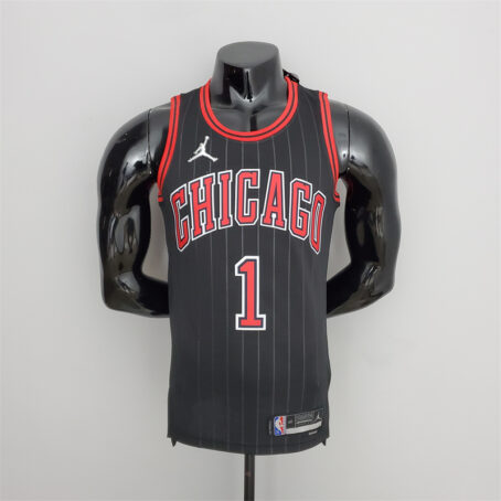 Camisa Regata NBA Chicago Bulls – Preta – #1 Rose - 75 Anos