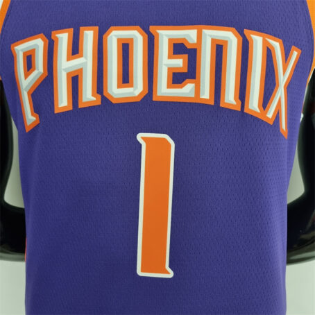 Camisa Regata NBA Phoenix Suns – Roxa – #1 Booker – 75 Anos - Imagem 2