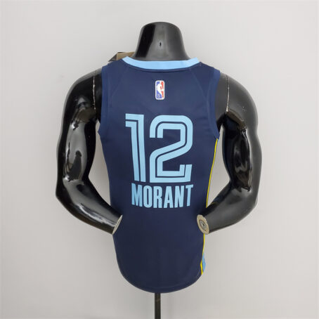 Camisa Regata NBA Memphis Grizzlies – Azul – #12 Morant – 75 Anos - Imagem 9