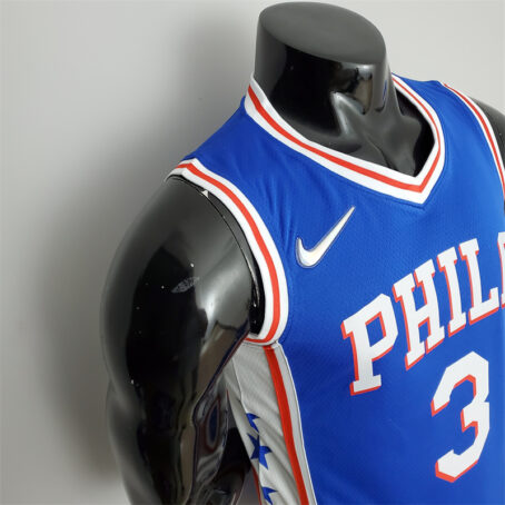 Camisa Regata NBA Philadelphia 76ers – Azul – #3 Iverson – 75 Anos - Imagem 5