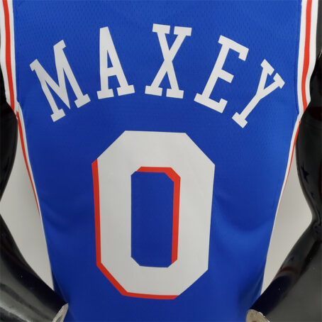 Camisa Regata NBA Philadelphia 76ers – Azul – #0 Maxey – 75 Anos - Imagem 8