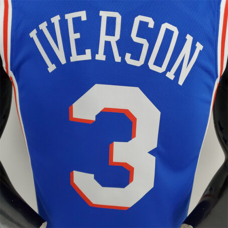 Camisa Regata NBA Philadelphia 76ers – Azul – #3 Iverson – 75 Anos - Imagem 8