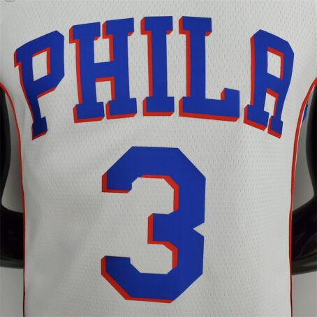 Camisa Regata NBA Philadelphia 76ers – Branca – #3 Iverson – 75 Anos - Imagem 2