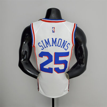 Camisa Regata NBA Philadelphia 76ers – Branca – #25 Simmons – 75 Anos - Imagem 9