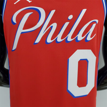 Camisa Regata NBA Philadelphia 76ers – Vermelha – #0 Maxey – 2021 - Imagem 2