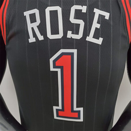 Camisa Regata NBA Chicago Bulls – Preta – #1 Rose - 75 Anos - Imagem 7
