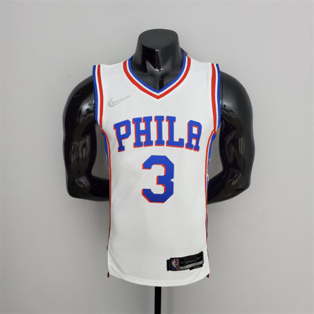 Camisa Regata NBA Philadelphia 76ers – Branca – #3 Iverson – 75 Anos