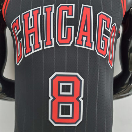 Camisa Regata NBA Chicago Bulls – Preta – #8 LaVine - 75 Anos - Imagem 2