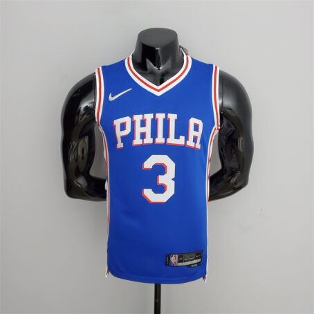 Camisa Regata NBA Philadelphia 76ers – Azul – #3 Iverson – 75 Anos