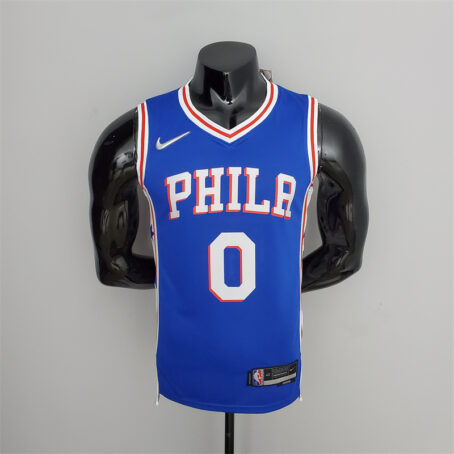 Camisa Regata NBA Philadelphia 76ers – Azul – #0 Maxey – 75 Anos