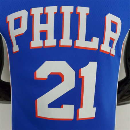 Camisa Regata NBA Philadelphia 76ers – Azul – #21 Embiid – 75 Anos - Imagem 2