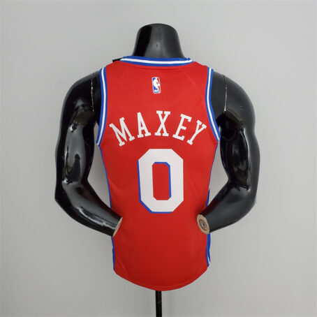 Camisa Regata NBA Philadelphia 76ers – Vermelha – #0 Maxey – 2021 - Imagem 9