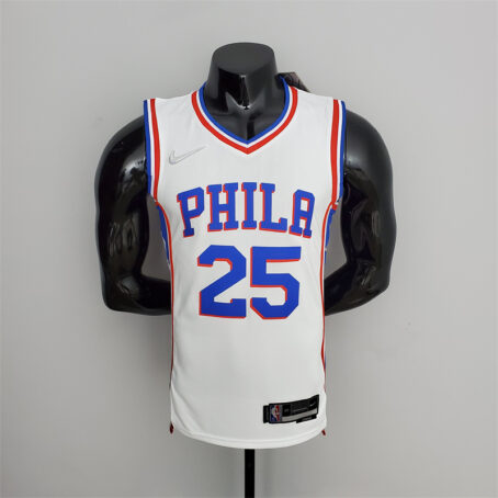 Camisa Regata NBA Philadelphia 76ers – Branca – #25 Simmons – 75 Anos