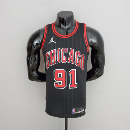 Camisa Regata NBA Chicago Bulls – Preta – #91 Rodman - 75 Anos