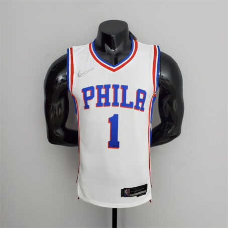Camisa Regata NBA Philadelphia 76ers – Branca – #1 Harden – 75 Anos