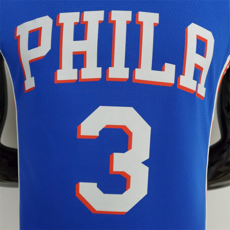 Camisa Regata NBA Philadelphia 76ers – Azul – #3 Iverson – 75 Anos - Imagem 2