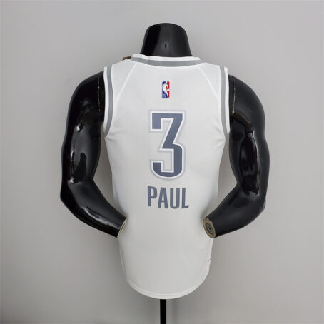 Camisa Regata NBA Oklahoma City Thunder – Branca – #3 Paul – 75 Anos - Imagem 9