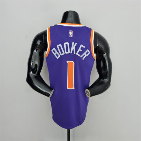 Camisa Regata NBA Phoenix Suns – Roxa – #1 Booker – 75 Anos - Imagem 9