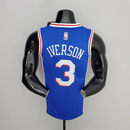 Camisa Regata NBA Philadelphia 76ers – Azul – #3 Iverson – 75 Anos - Imagem 9