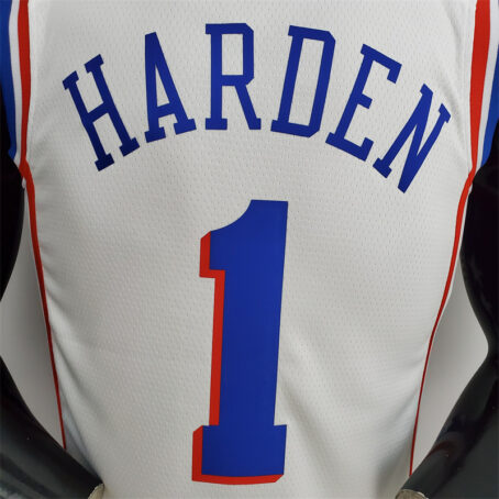 Camisa Regata NBA Philadelphia 76ers – Branca – #1 Harden – 75 Anos - Imagem 8