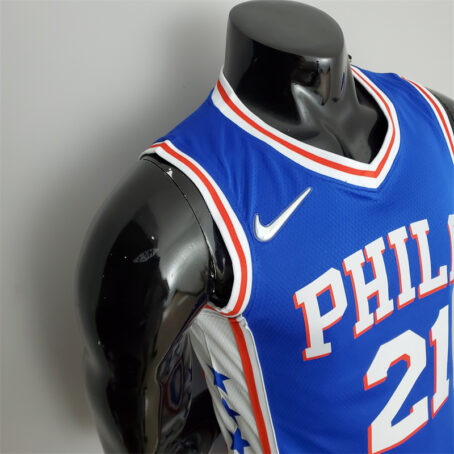 Camisa Regata NBA Philadelphia 76ers – Azul – #21 Embiid – 75 Anos - Imagem 5