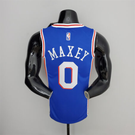 Camisa Regata NBA Philadelphia 76ers – Azul – #0 Maxey – 75 Anos - Imagem 9