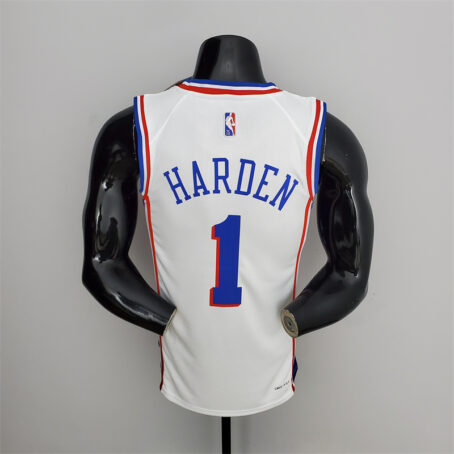 Camisa Regata NBA Philadelphia 76ers – Branca – #1 Harden – 75 Anos - Imagem 9