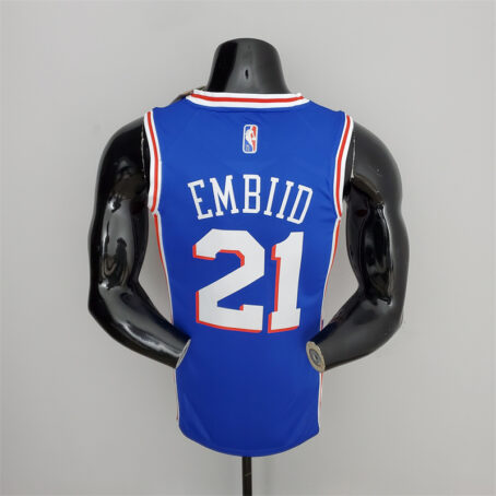 Camisa Regata NBA Philadelphia 76ers – Azul – #21 Embiid – 75 Anos - Imagem 9