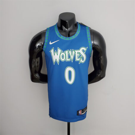 Camisa Regata NBA Minnesota Timberwolves City – Azul – #0 Russel – 75 Anos